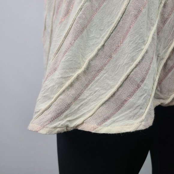 LANE Bryant Cream Pink Cotton Metallic Sleeveless Top Size 28 - Picture 5 of 15